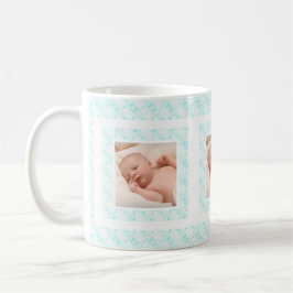 Custom Foto Blauw Patroon Moederdag Moeder Mama Koffiemok