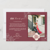 Custom Foto Bloem Dubbele Xi Chinese Bruiloft Bedankkaart (Voorkant)