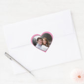 Custom Foto Bruiloft Koppels Hart Sticker (Envelop)