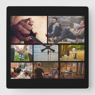 Custom Foto Coupled   8 blades Vierkante Klok