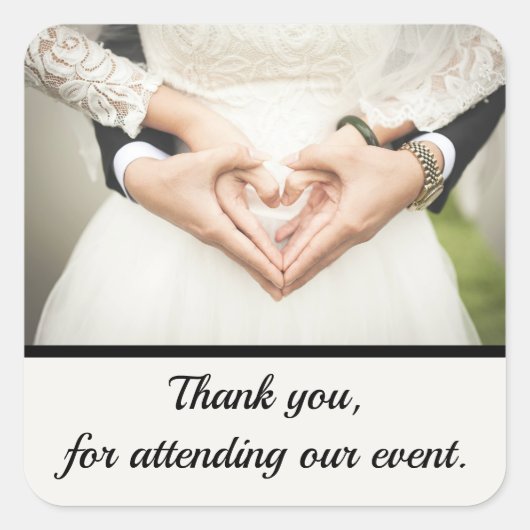 Custom. Foto en tekst toevoegen. Vierkante Sticker (Voorkant)