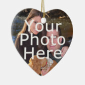 Custom Foto Hart Kerstversiering Keramisch Ornament (Rechts)