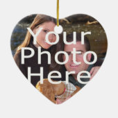 Custom Foto Hart Kerstversiering Keramisch Ornament (Achterkant)