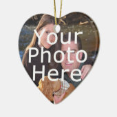 Custom Foto Hart Kerstversiering Keramisch Ornament (Links)