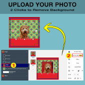 Custom Foto Hond Rode Santa Hoed & Orchids Moeder  Schort