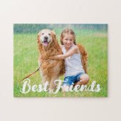Custom Foto Kinder Pet Dog Beste Vrienden Afbeeldi Legpuzzel (Horizontaal)