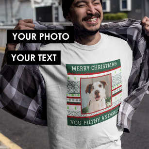Custom Foto Lelijke Kersttrui Tshirt Grappig