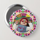 Custom Foto Levendige Roze Moederdag Keepsake Ronde Button 4,0 Cm (Voorkant /achterkant)