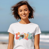 Custom Foto Liefde Hart Bloem Hippie T-shirt