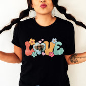 Custom Foto Liefde Hart Bloem Hippie T-shirt