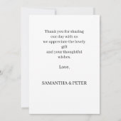 Custom Foto Modern Beach Bruiloft dank u Kaart (Achterkant)