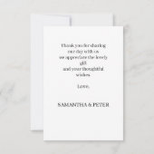 Custom Foto Modern Beach Wedding dank u Thema Bedankkaart (Achterkant)