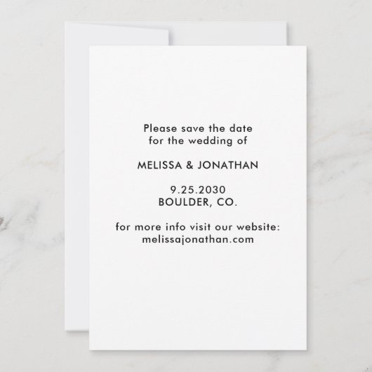 Custom Foto Modern Eenvoudig Elegant Pet Dog Bruil Save The Date (Achterkant)