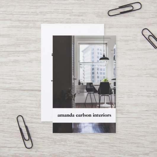 Custom Foto moderne gewaagde witte architecten ont Visitekaartje (Voorkant / Achterkant in situ)