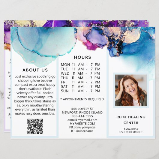 *~* CUSTOM - Foto QR Trifold Brochure Abstract (Voorkant / Achterkant)