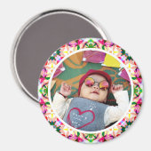 Custom Foto Roze Grootouders Dag Granny Keepsake Magneet (Voorkant / Achterkant)