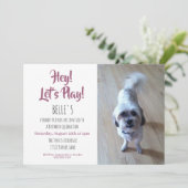 Custom Foto Roze Puppy Hond Verjaardagsfeest Kaart (Staand voorkant)