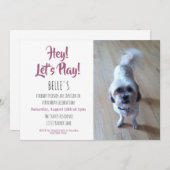 Custom Foto Roze Puppy Hond Verjaardagsfeest Kaart (Voorkant / Achterkant)