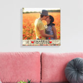 Custom foto rustieke bruiloft gelukkig ooit daarna canvas afdruk (Insitu (Woonkamer))