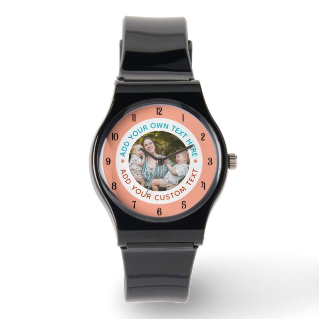 ⌚ Custom Foto & Tekst Horloge voor Haar | Geperson (Voorkant)