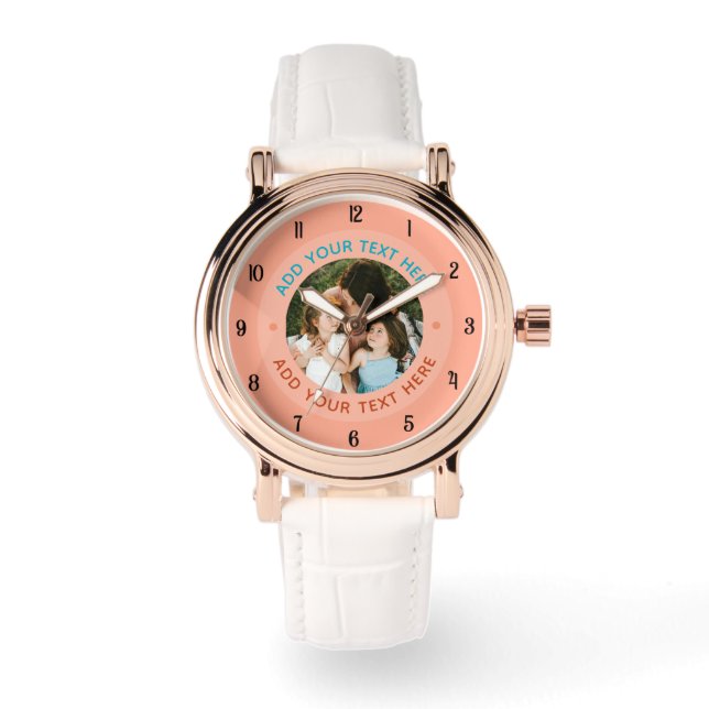 ⌚ Custom Foto & Tekst Horloge voor Haar | Geperson (Voorkant)