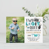 CUSTOM Foto twee legendes om de tweede verjaardag  Kaart (Staand voorkant)