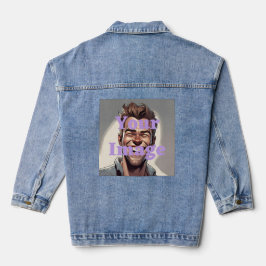 Custom Foto Vrouwen Blauw Denim Jasje Jacket