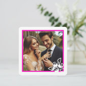 Custom Foto Witte Rozen Valentijn Verloving Kaart (Staand voorkant)