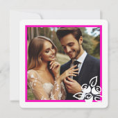 Custom Foto Witte Rozen Valentijn Verloving Kaart (Voorkant)