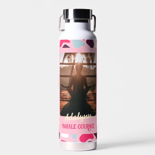 Custom Foto Yoga Lover Leraar Moeder Vrouwen Gift Waterfles (Voorkant)