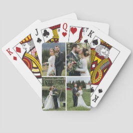 Custom Four Photo Collage Pokerkaarten