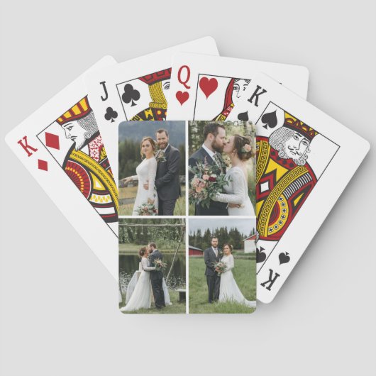 Custom Four Photo Collage Pokerkaarten (Achterkant)