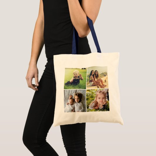 Custom Four Photo Collage Tote Bag (Voorkant (product))