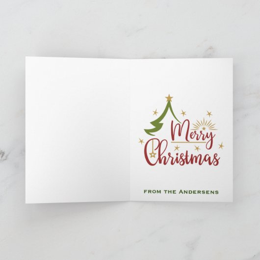 Custom Four-Photo 🎄 Feestelijke Kerst Feestdagen Kaart (Binnen)