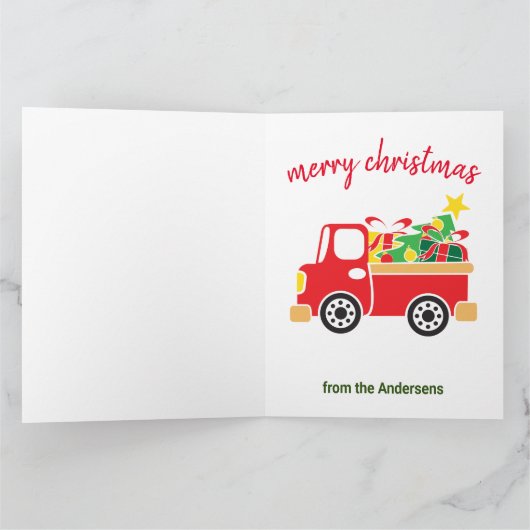 Custom Four-Photo 🎄 Feestelijke Kerst Kaart (Binnen)