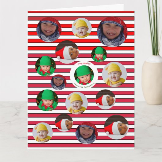 Custom Four-Photo 🎄 Feestelijke Kerst Kaart (Voorkant)