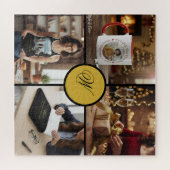 Custom Four Photo Monogram Design Perfect Legpuzzel (Horizontaal)