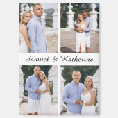 Custom Four Photo Romantic Keepsake with Names Magneet (Voorkant)