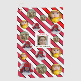 Custom Four-Photo 🎄 Vakantie Beste Moeder Golfhanddoek