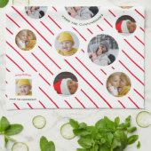 Custom Four-Photo 🎄 Vakantie Gift Theedoek (Gevouwen)