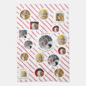 Custom Four-Photo 🎄 Vakantie Gift Theedoek (Verticaal)