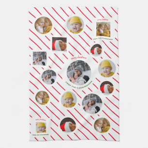 Custom Four-Photo 🎄 Vakantie Gift Theedoek