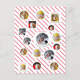 Custom Four-Photo 🎄 Vakantie Gift Uitnodiging Briefkaart