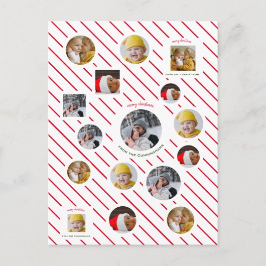 Custom Four-Photo 🎄 Vakantie Gift Uitnodiging Briefkaart (Voorkant)