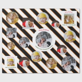 Custom Four-Photo 🎄 Vakantie Kerstcadeau Cadeaupapier