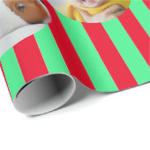 Custom Four-Photo 🎄 Vakantie Kerstmis Cadeaupapier (Rol Hoek)