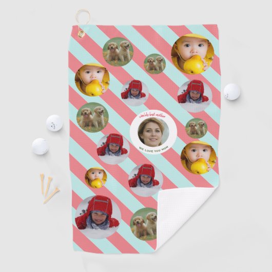 Custom Four-Photo 🎄 Vakantie Kerstmis Golfhanddoek (Insitu)