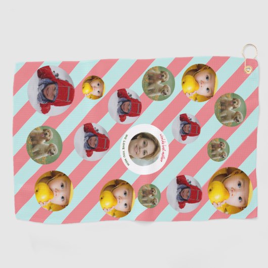 Custom Four-Photo 🎄 Vakantie Kerstmis Golfhanddoek (Horizontaal)