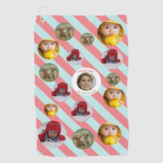 Custom Four-Photo 🎄 Vakantie Kerstmis Golfhanddoek (Voorkant)