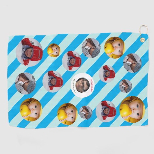 Custom Four-Photo 🎄 Vakantie Kerstmis Golfhanddoek (Horizontaal)